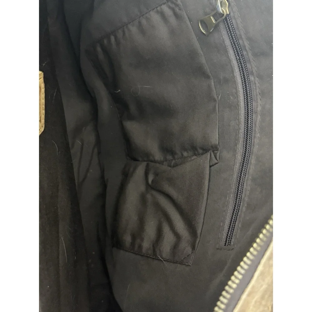 S-ZONE Canvas Leather Laptop Tote‎ Bag Briefcase Messenger Shoulder Strap Handle